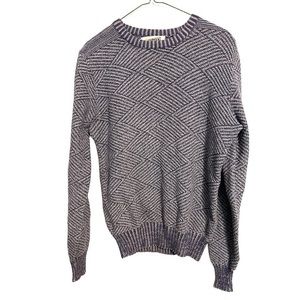 Vintage 3d Knit Sweater Puritan Retro Sport Preppy Geometric Top